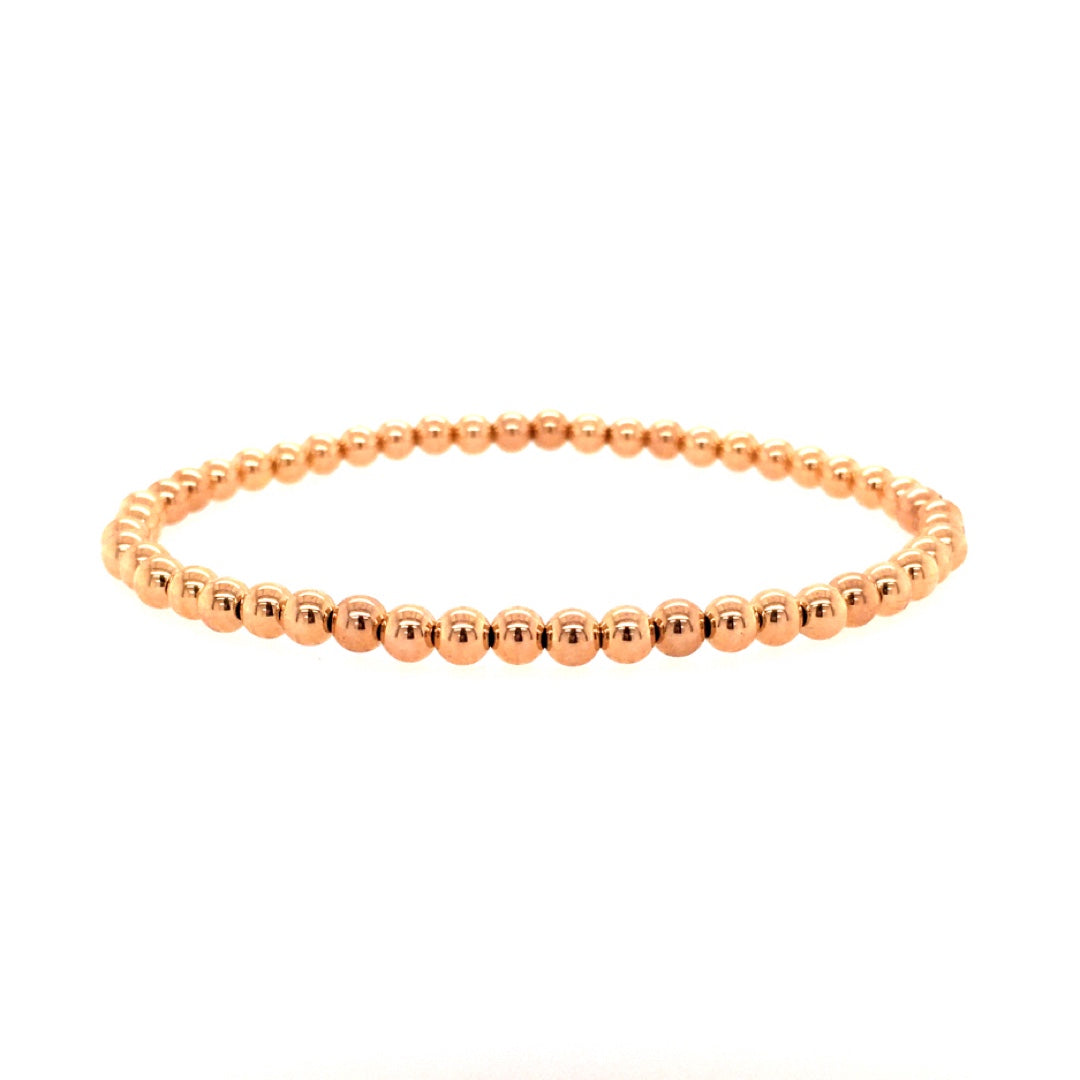 Karen Lazar Stretch 4mm Rose Gold Filled Bracelet Size 6.75