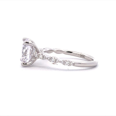FANA 14 Karat White Gold Side Stones Diamond Engagement Ring S4199/WG