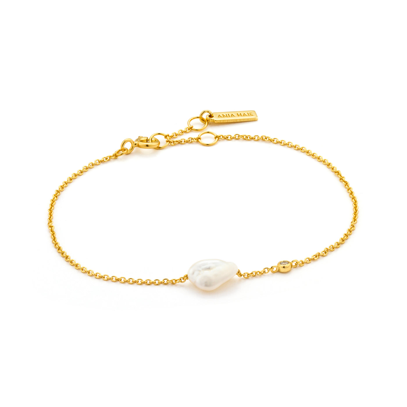Ania Haie Yellow Gold Pearl Bracelet- B019-016