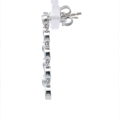 Allison Kaufman Co. 14 Karat White Gold Drop Diamond Earrings E2146