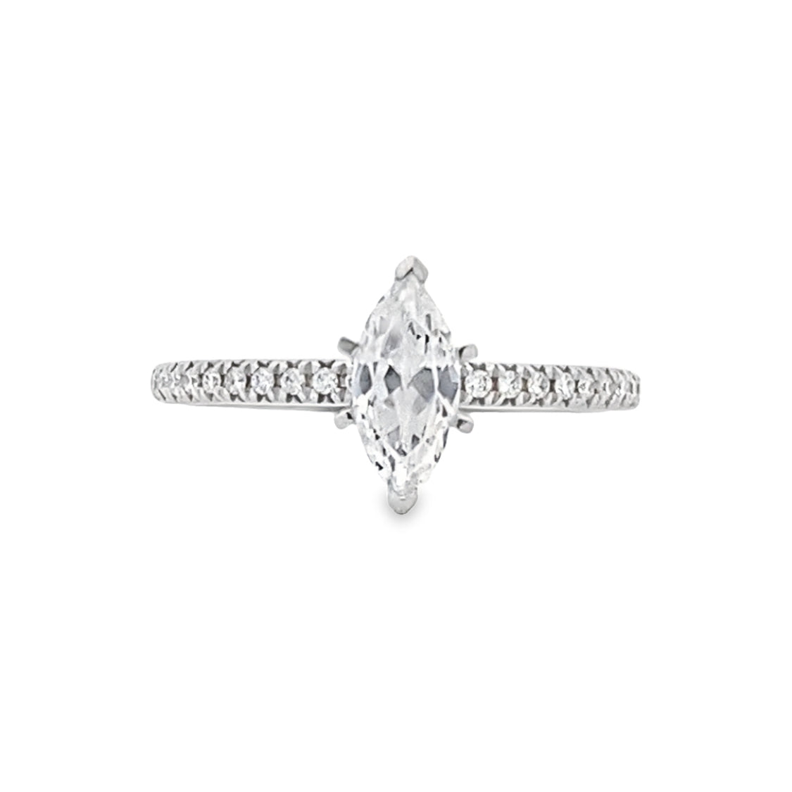 Gabriel & Co. 14 Karat White Gold Side Stones Round Diamond Engagement Ring ER4181M4W44JJ