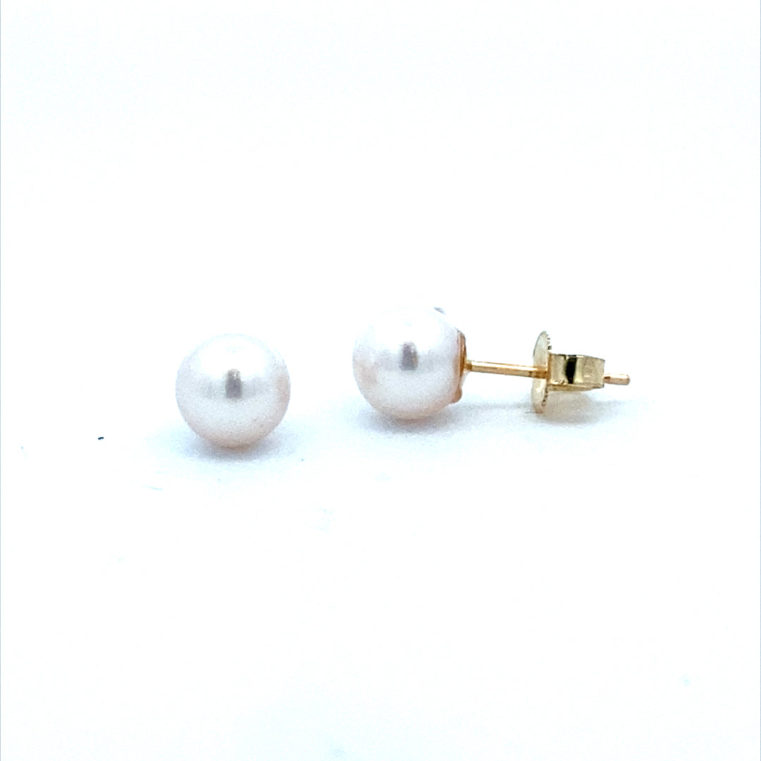Beeghly & Co. 14 Karat Timeless Pearl Earrings BCE-AS-6.5PW