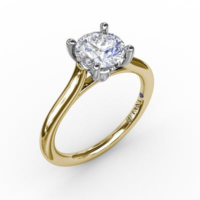FANA 14 Karat Yellow Gold Solitaire Diamond Engagement Ring S4014/YG 1.5CT