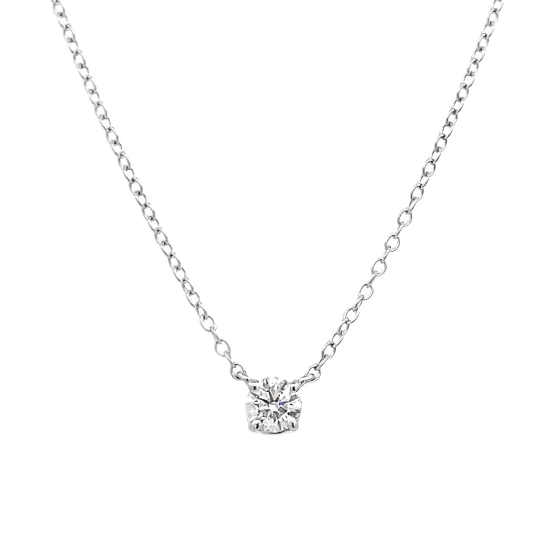 14 Karat White Gold Solitaire Diamond Necklaces U060033CW