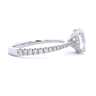 Simon G Jewelry 18 Karat White Gold Oval Engagement Ring LR2835