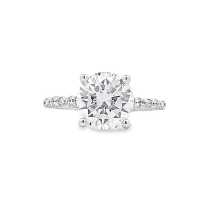 FANA 14 Karat White Gold Side Stones Diamond Engagement Ring S4199/WG