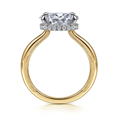 Gabriel & Co. 14 Karat Two-Tone Halo Oval Diamond Engagement Ring ER16476O8M44JJ.CSCZ