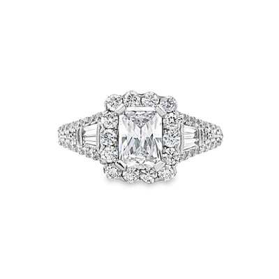 Beeghly & Co. 14 Karat White Gold Halo Diamond Engagement Ring BCR-122