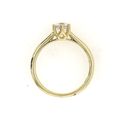 Zeghani 14 Kara Yellow Goldt Solitaire Round Shape Engagement Ring ZR1727