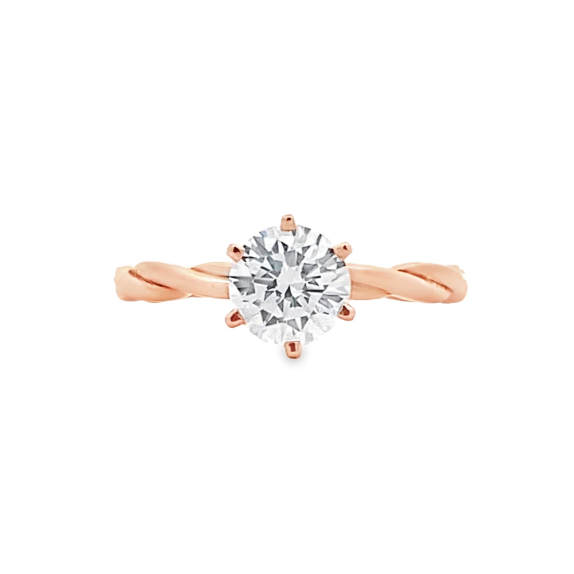 Beeghly & Co. 14 Karat Rose Gold Twist Solitaire Engagement Ring