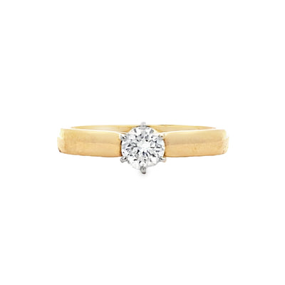 Beeghly & Co. 14 Karat Yellow Gold Solitaire Round Shape Diamond Engagement Rings DIA SOL ROUND