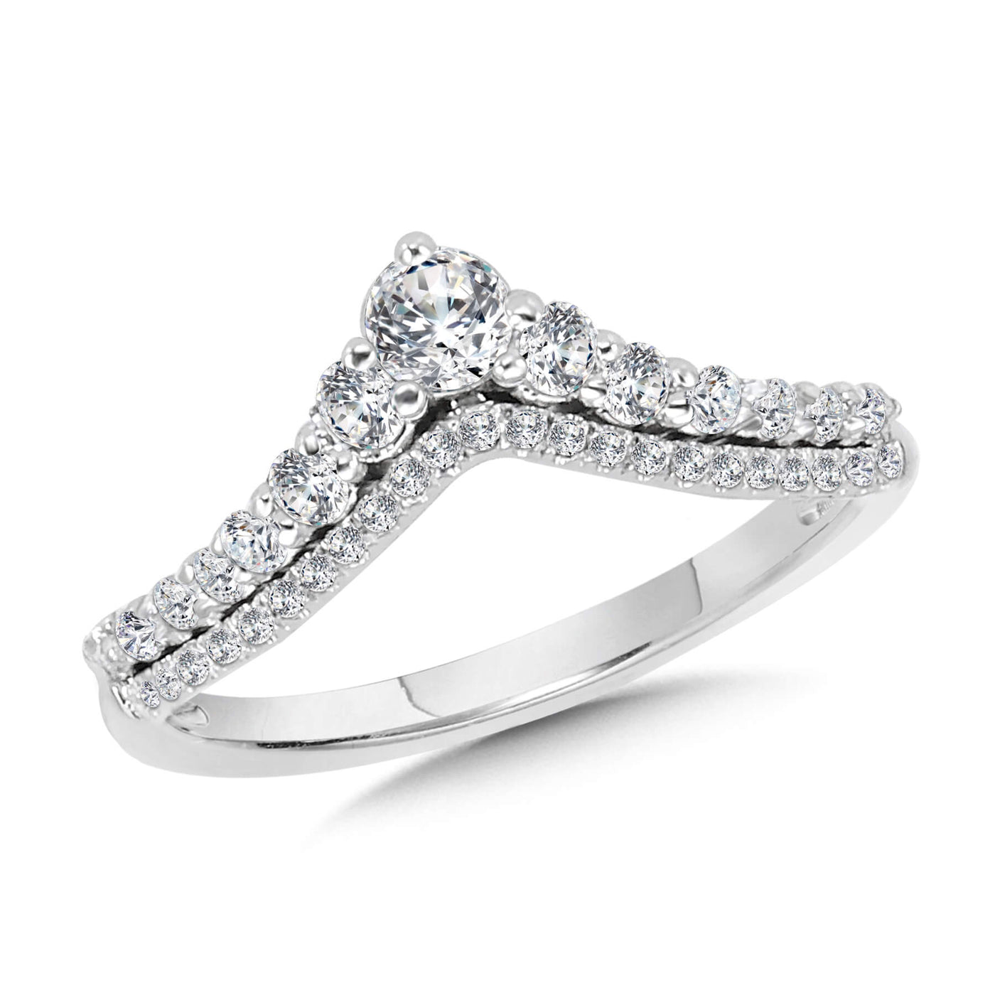 14 Karat White Contemporary Style Diamond Fashion Ring  WDD627-W