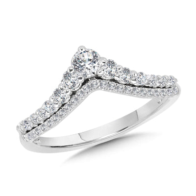14 Karat White Contemporary Style Diamond Fashion Ring  WDD627-W