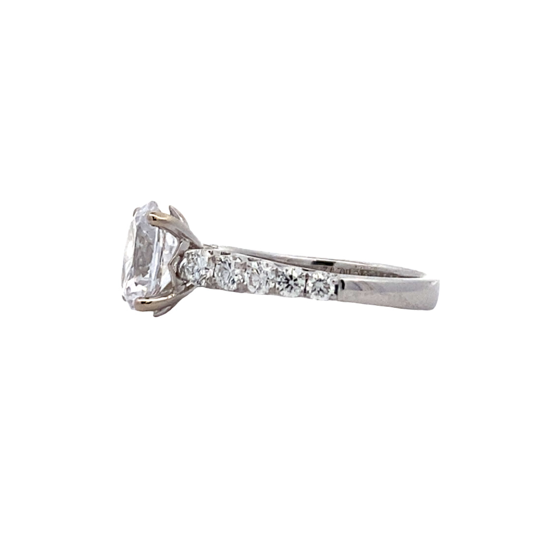 Simon G Jewelry 18 Karat White Gold Side Stones Diamond Engagement Ring LR3275