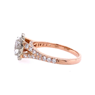 Beeghly & Co. 14 Karat Rose Gold Halo Oval Shape Engagement Rings BCR-89