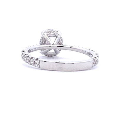 Simon G Jewelry 18 Karat White Gold Oval Engagement Ring LR2835
