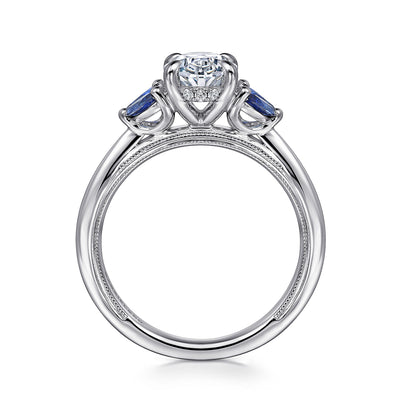 Gabriel & Co. 14 Karat White Gold Side Stones Marquise Diamond Engagement Ring ER16244O6W44SA