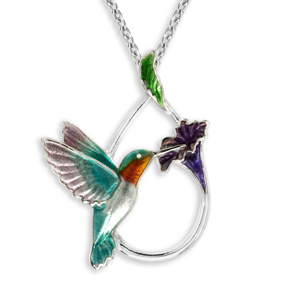Nicole Barr Sterling Silver Hummingbird Enamel Necklaces NN0419B