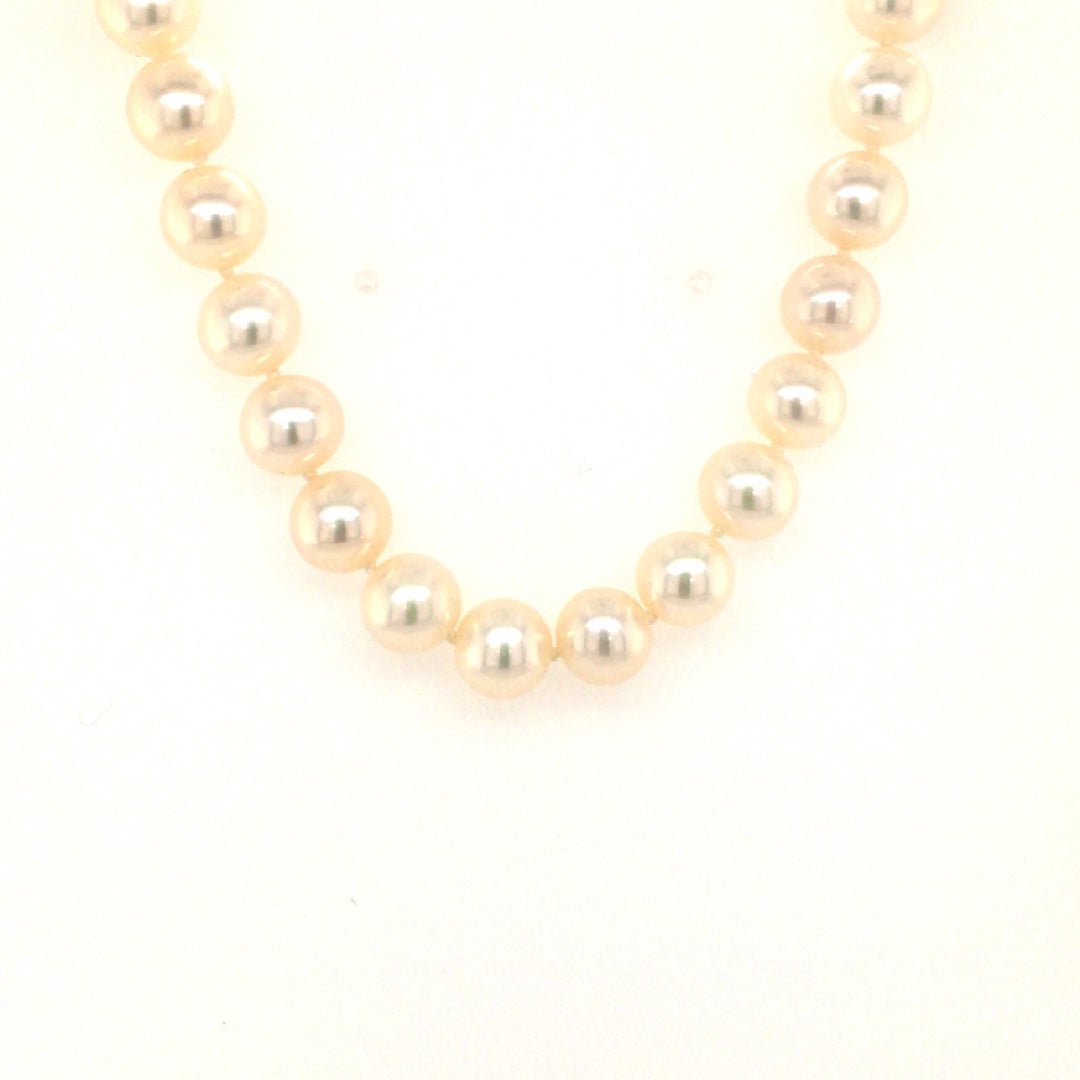 Beeghly & Co. 14 Karat White Gold Freshwater Pearl Necklace FWP STRAND