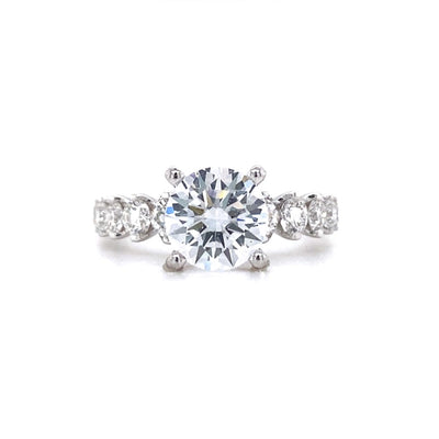Simon G Jewelry 18 Karat Side Stones Round Shape Engagement Ring MR3012
