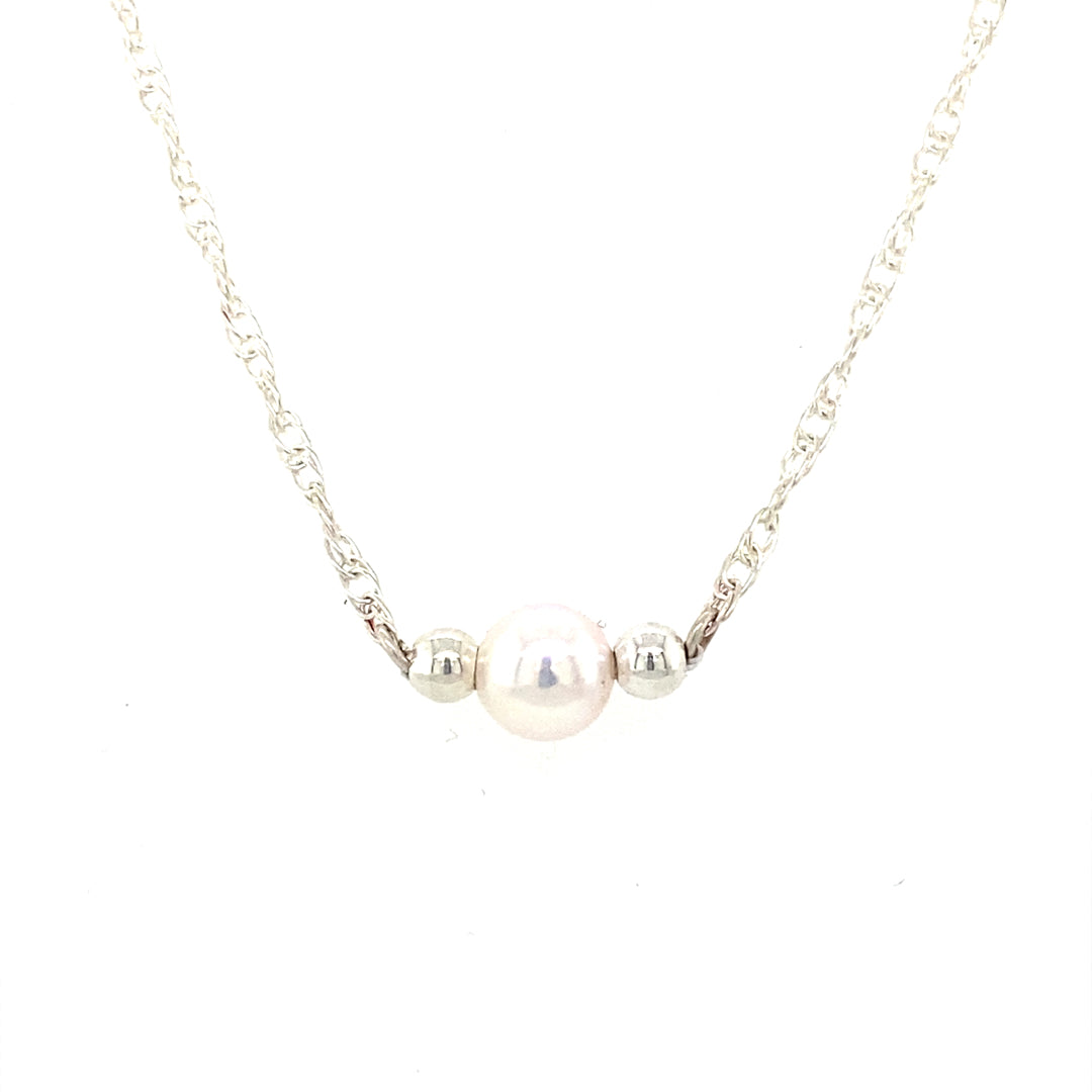 Beeghly & Co. Sterling Silver Children's One Pearl Add-A-Pearl Necklace AAP1-60SB