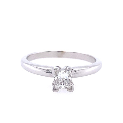 Beeghly & Co. 14 Karat White Gold Solitaire Princess Cut Diamond Engagement Ring