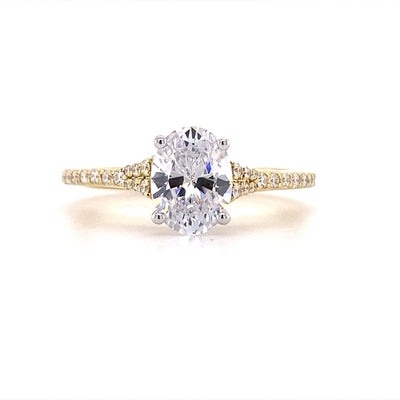 Simon G Jewelry 18 Karat Side Stones Oval Shape Engagement Ring LR2507-OV