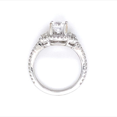 14 Karat White Gold Halo Round Shape Engagement Ring A6373