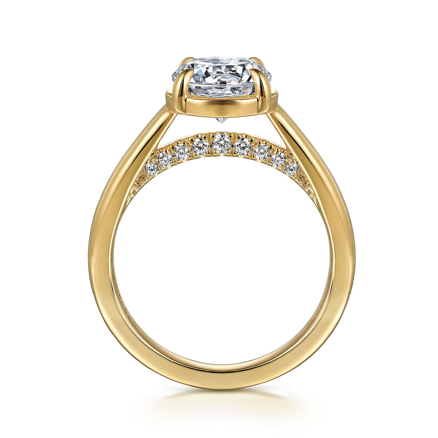 Gabriel & Co. 14 Karat Yellow Gold Round Diamond Engagement Ring ER16491R6Y44JJ