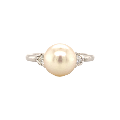Beeghly & Co. 14 Karat Pearl and Diamond Ring