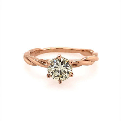 Beeghly & Co. 14 Karat Rose Gold Twist Solitaire Engagement Ring