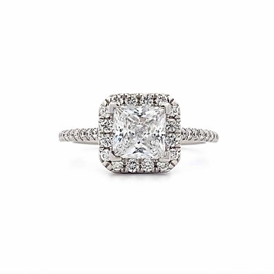 Gabriel & Co. 14 Karat White Gold Halo Round Diamond Engagement Ring ER7266W44JJ
