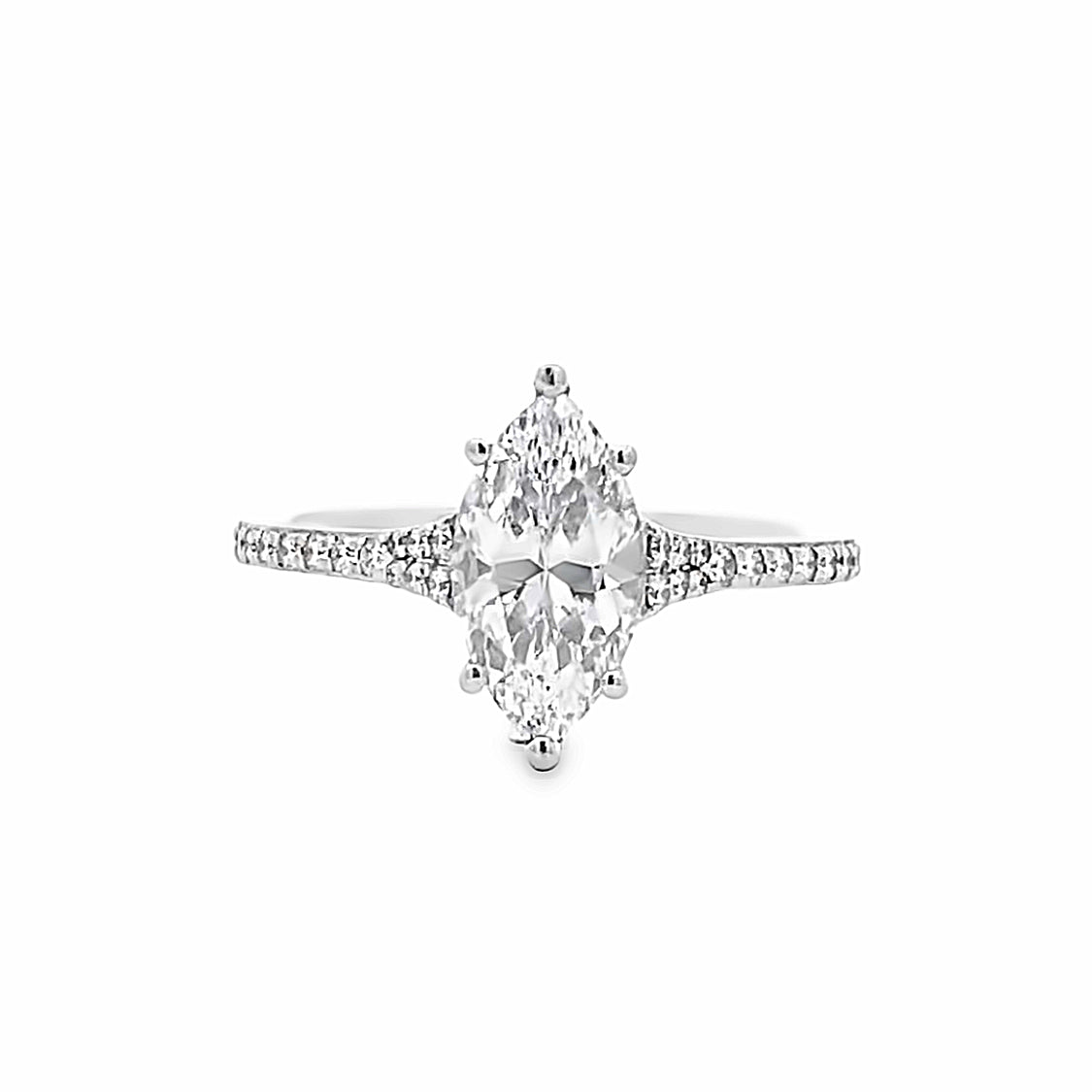 Simon G Jewelry 18 Karat White Gold Marquise Shaped Engagement Ring LR2507-MQ