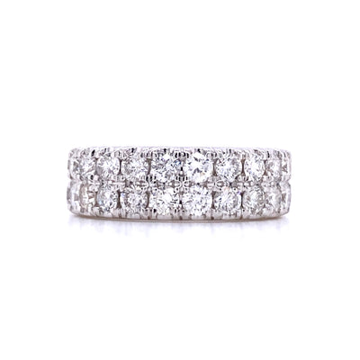 Beeghly & Co. 14 Karat White Gold  1 1/2 Carat Diamond Double Row Band - Women's BCR7-DBWP