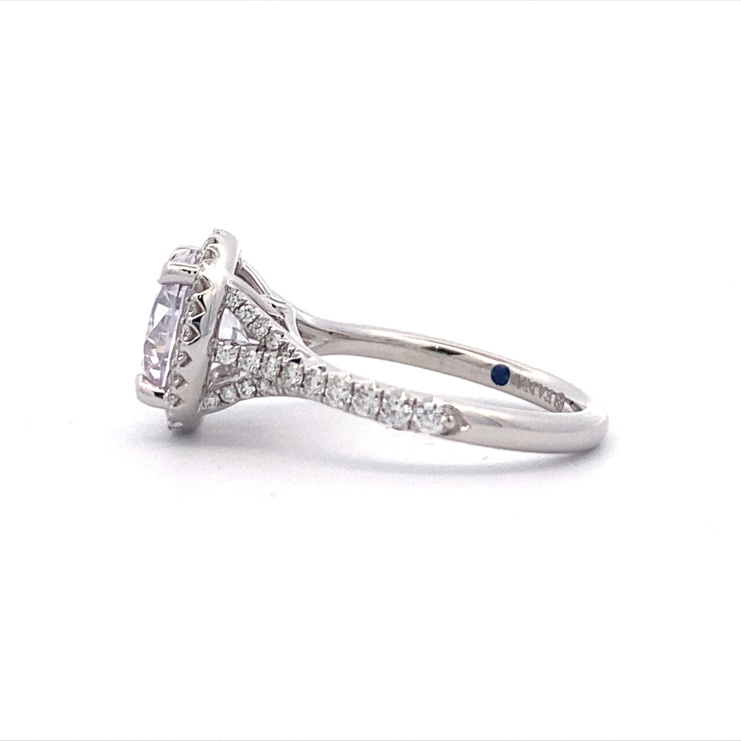 FANA 14 Karat White Gold Halo Diamond Engagement Ring S4185/WG