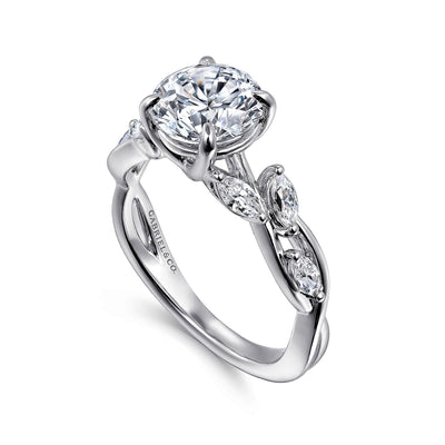 Gabriel & Co. 14 Karat White Gold Round Diamond Engagement Ring ER16195R6W43JJ.CSCZ