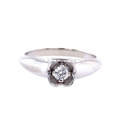 Beeghly & Co. 14 Karat White Gold Solitaire Round Diamond Engagement Ring BCR-35