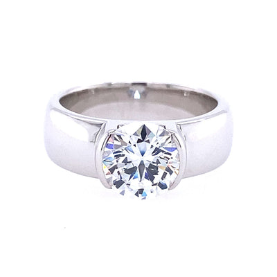 Beeghly & Co. 14 Karat White Gold Solitaire Round Shape Engagement Ring BCR-76