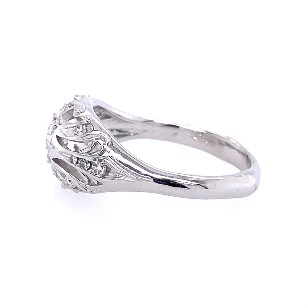 Beeghly & Co.14 Karat White Gold Old European Diamond Cut Engagement Ring BCR-102