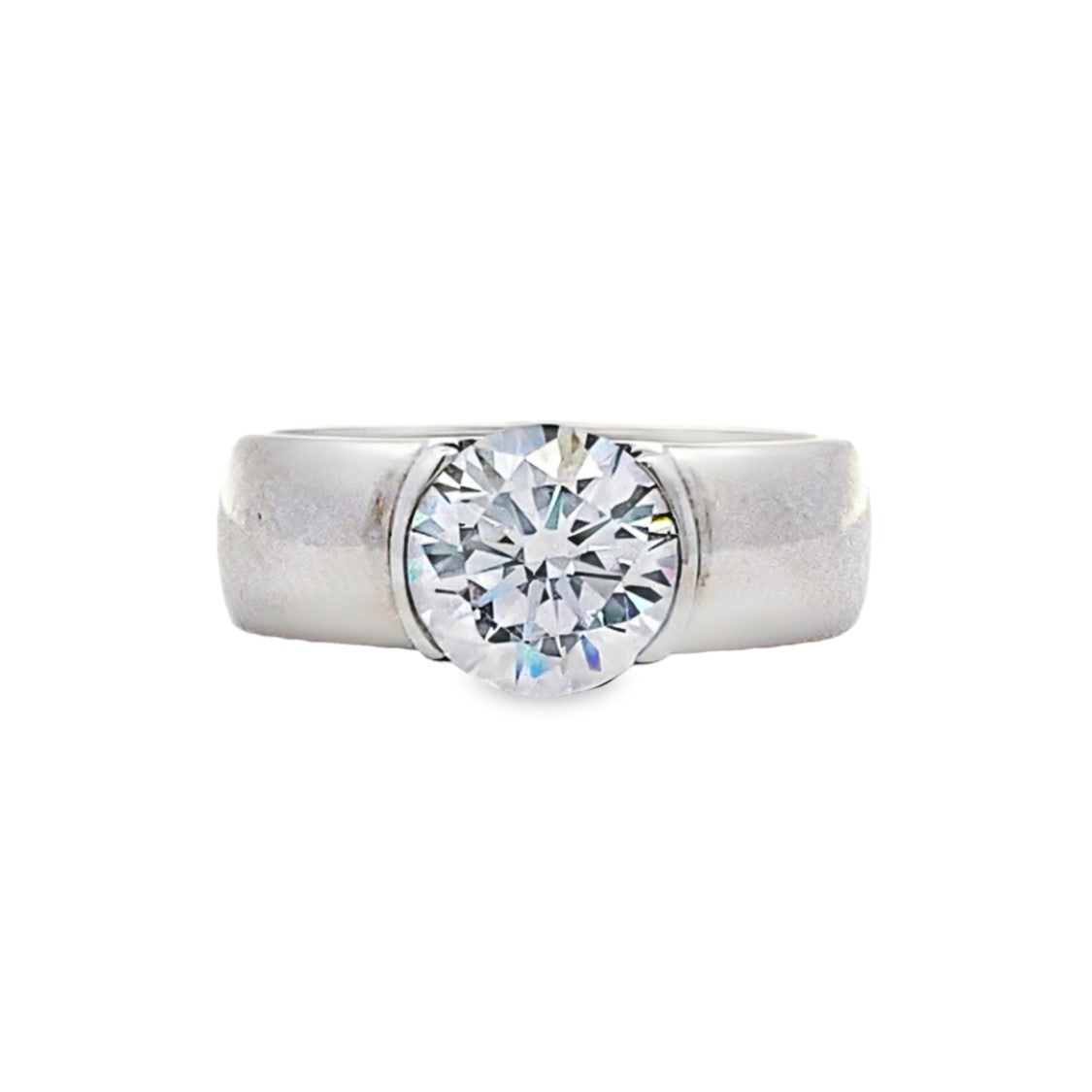 Beeghly & Co. 14 Karat White Gold Solitaire Round Shape Engagement Ring BCR-76