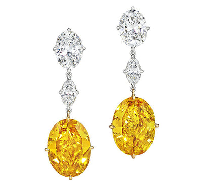 Super-Rare Fancy Vivid Orange-Yellow Diamond Earrings Headline Christie's Sale