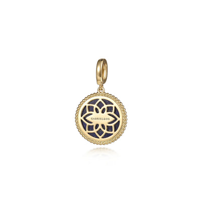 Lapis Solitaire Pendant in Yellow Gold by Gabriel & Co.