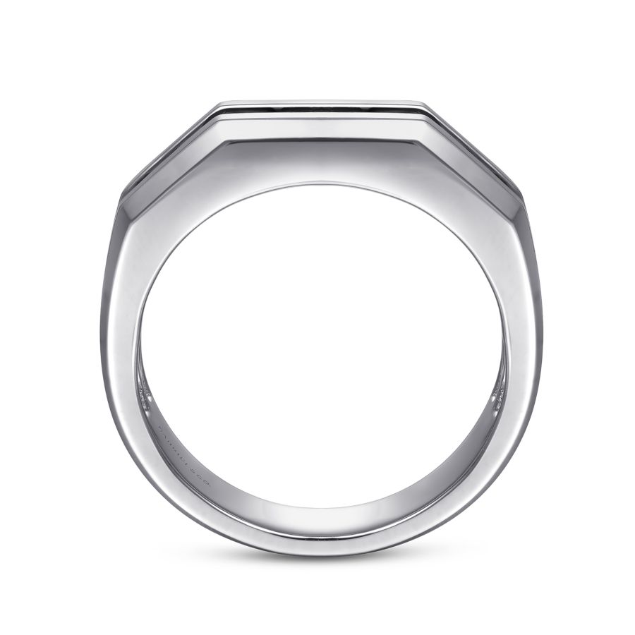 Mens Black Spinel Ring  in Silver by Gabriel & Co.