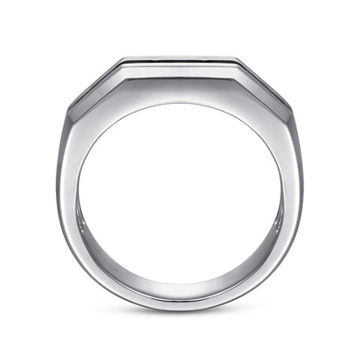 Mens Black Spinel Ring  in Silver by Gabriel & Co.
