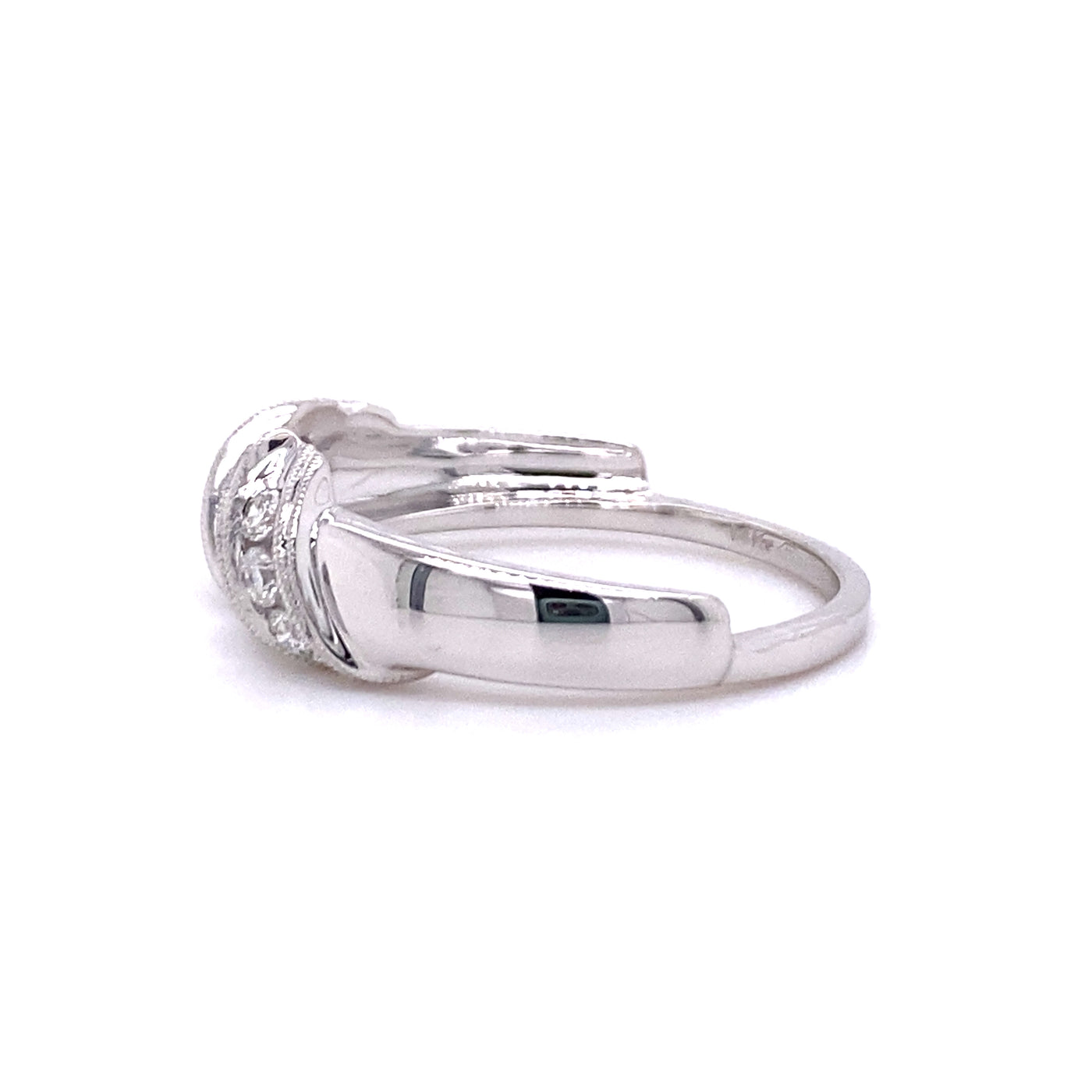 Diamond Wedding Band Guard in White Gold