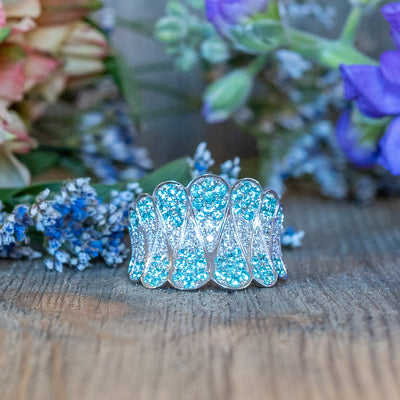 Paraiba Tourmaline & Diamond Ring in White Gold by Simon G