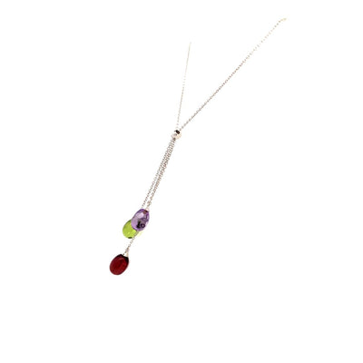 Estate Tiffany & Co. Rainbow Drop Necklace in White Gold