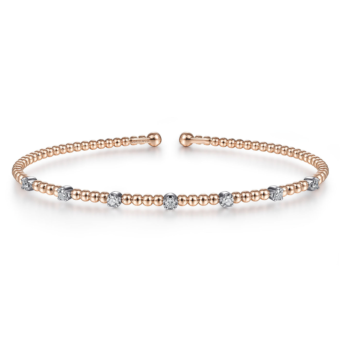 Diamond Station Bujukan Bracelet in Rose Gold by Gabriel & Co.