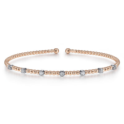 Diamond Station Bujukan Bracelet in Rose Gold by Gabriel & Co.
