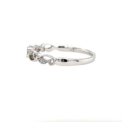 14K White Gold .03CTW Diamond Band, Size 7 by Allison Kaufman